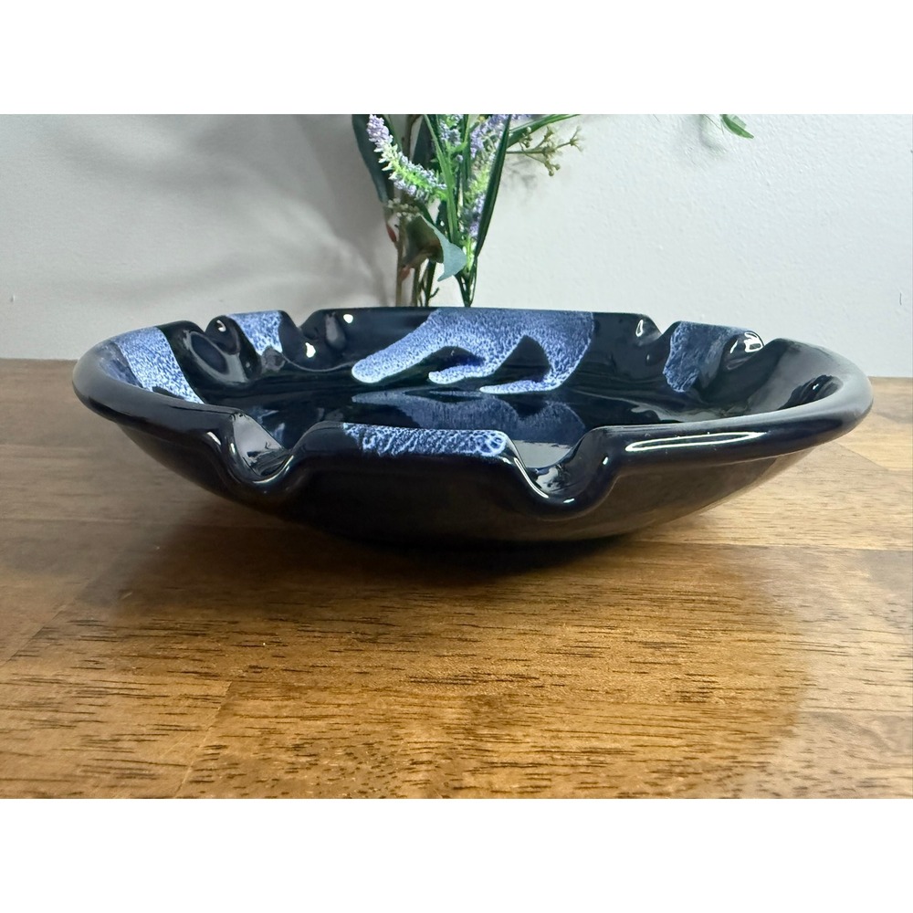 Blue Mountain Pottery Blue Graphite Console Bowl Ashtray Canada MCM Vintage